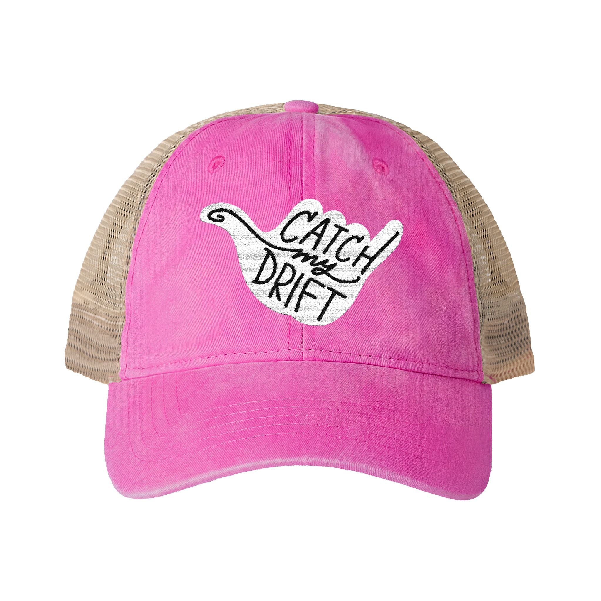 Catch My Drift Embroidered Women's Washed Mesh-Back Cap