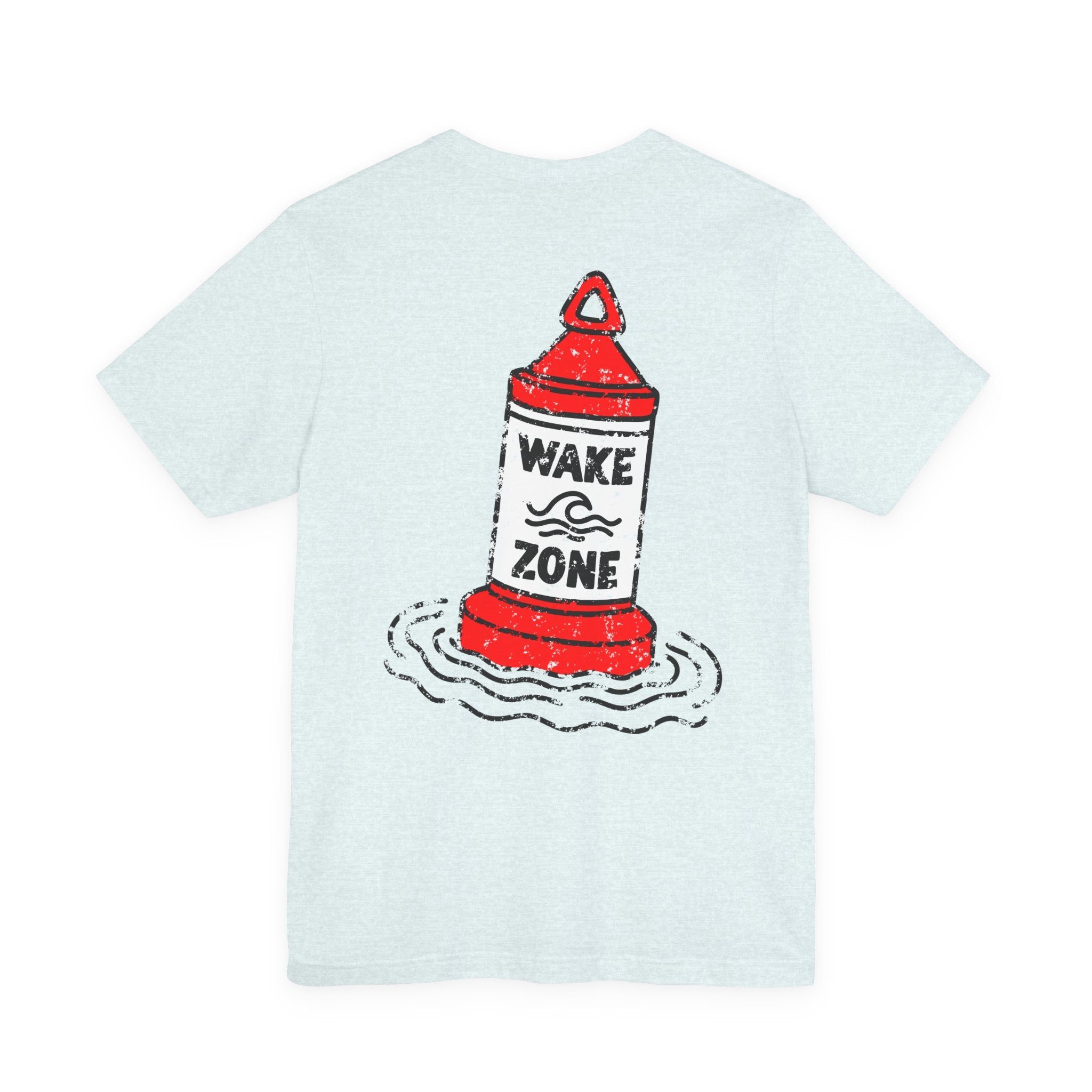 Wake Zone T-Shirt, Hand Drawn Back Design With Front Chest Logo, Bella Canvas T-Shirt