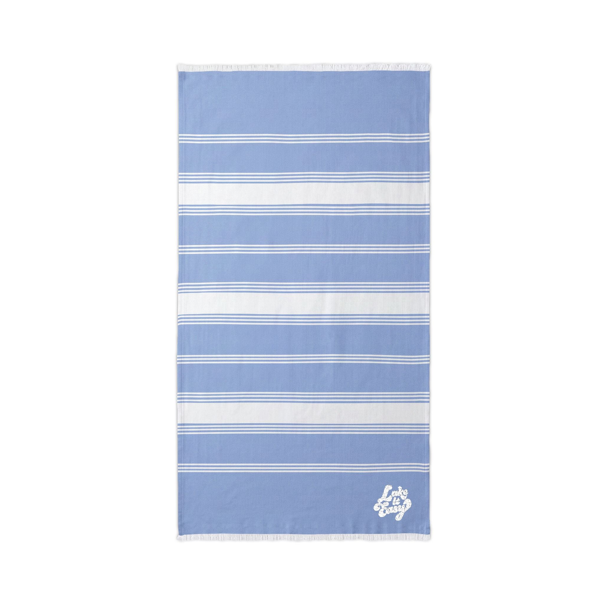 Embroidered Striped Beach Towel — Lightweight Turkish Throw