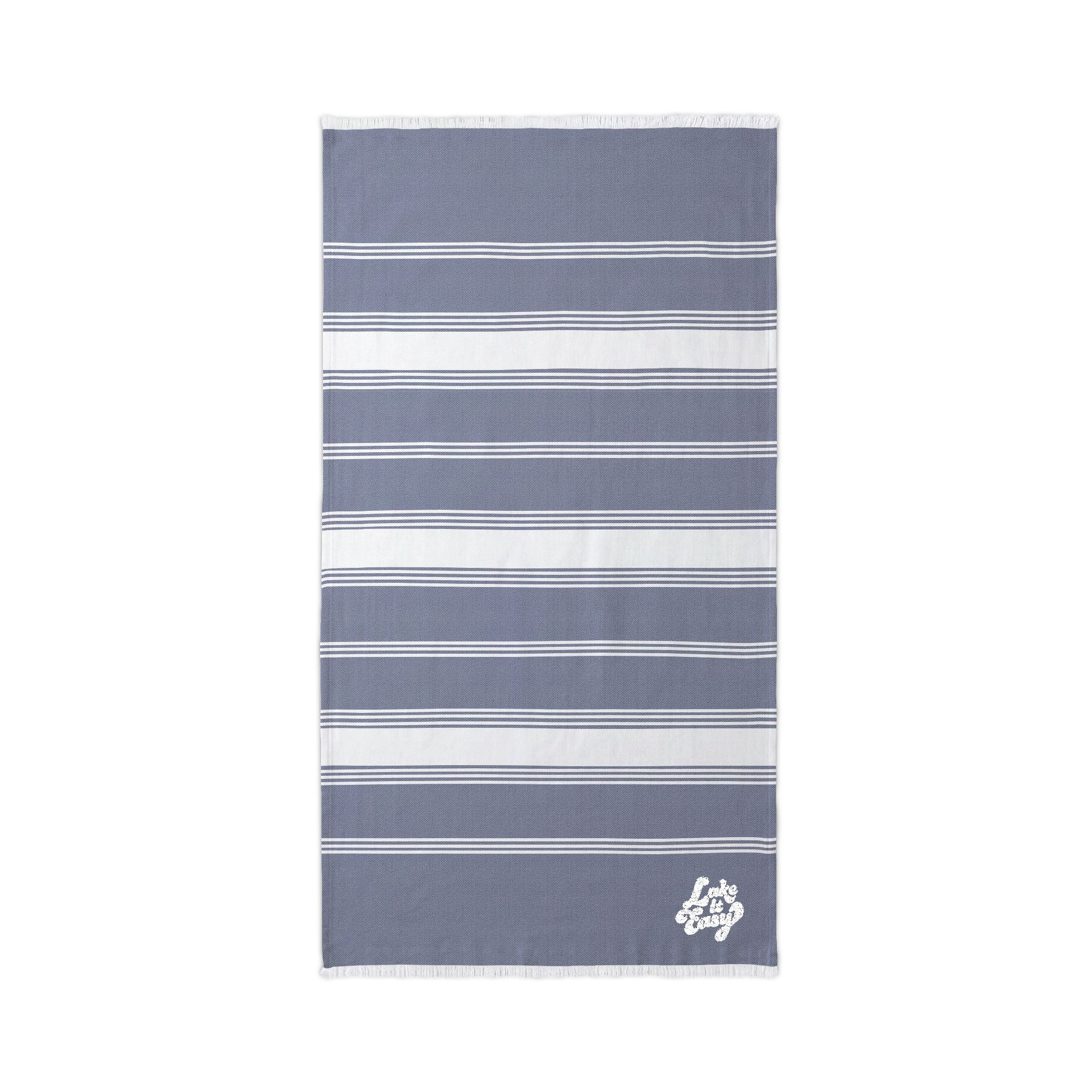 Embroidered Striped Beach Towel — Lightweight Turkish Throw