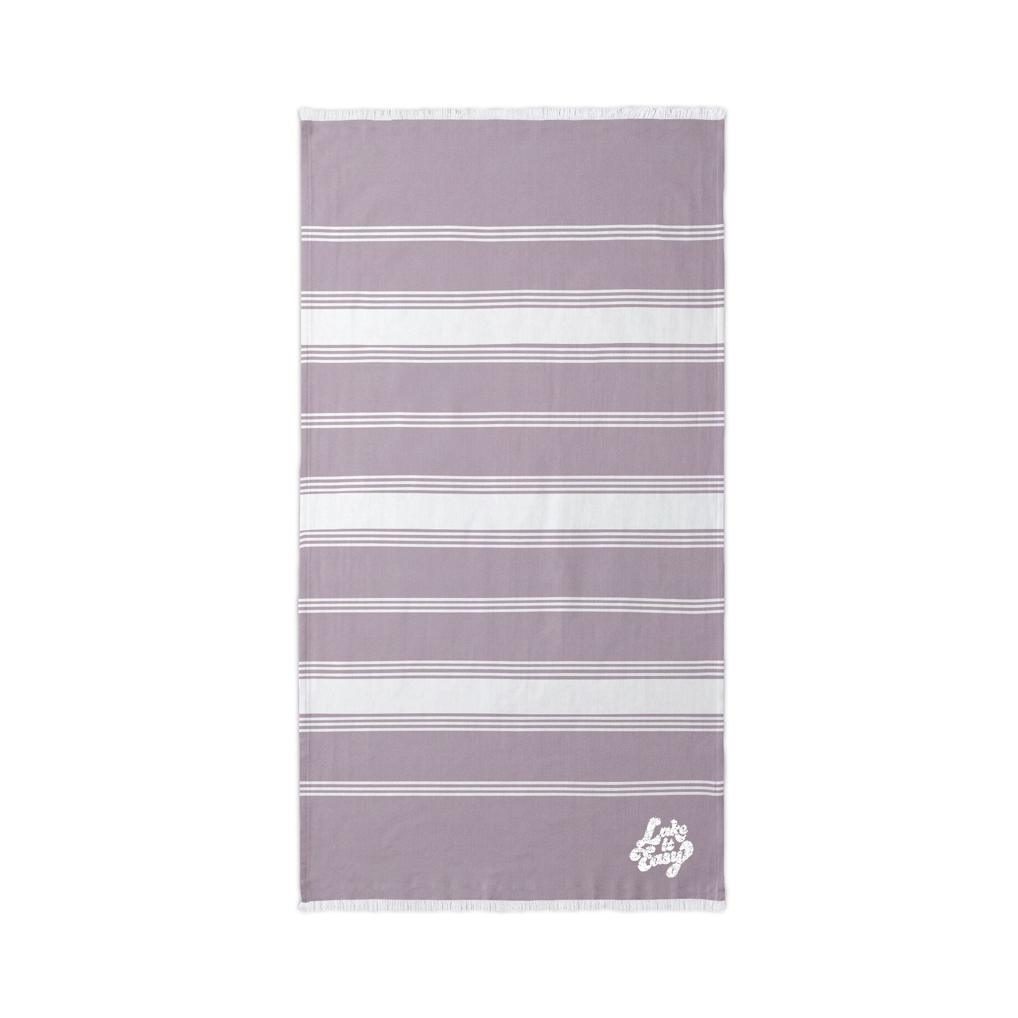 Embroidered Striped Beach Towel — Lightweight Turkish Throw