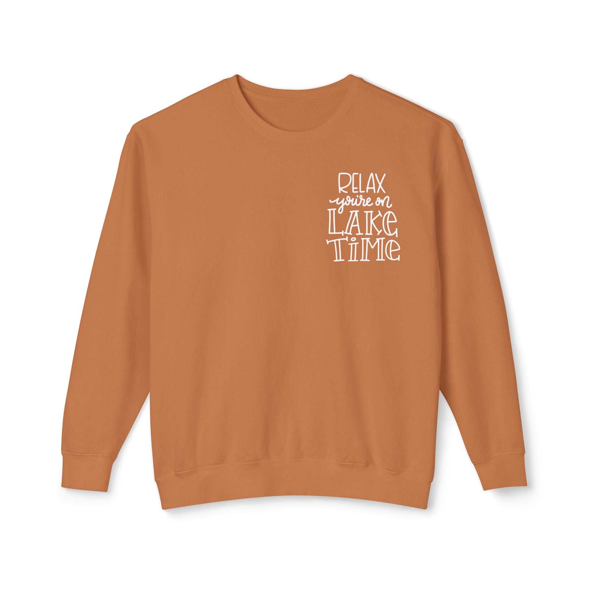 Relax You're On Lake Time Sweatshirt, Hand Drawn Design, Unisex Comfort Colors Sweatshirt